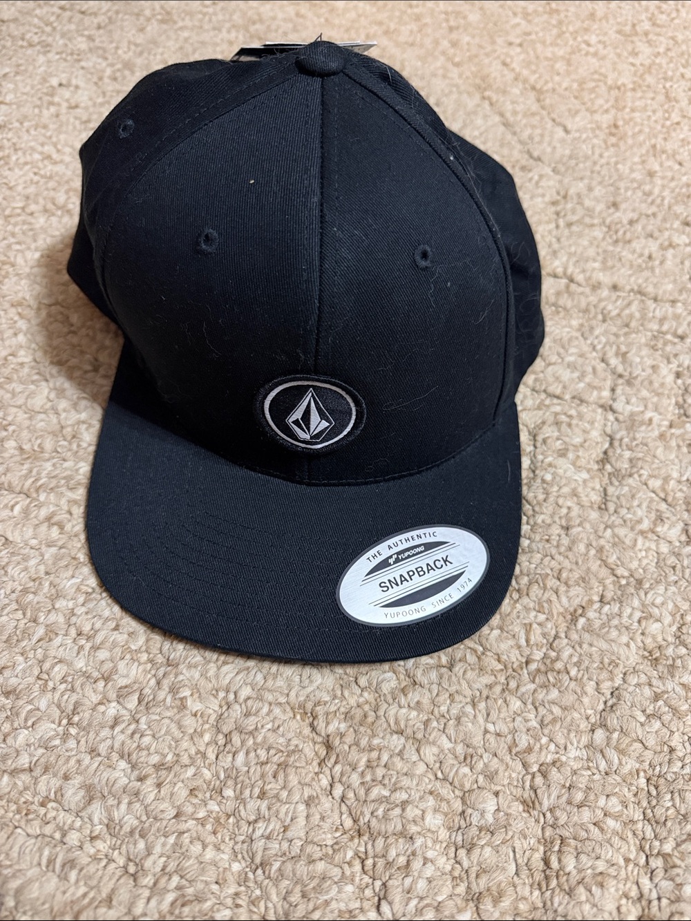 Volcom Black Logo Snapback Hat